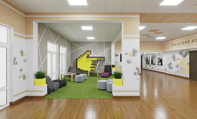 School Hall Interior 3D model