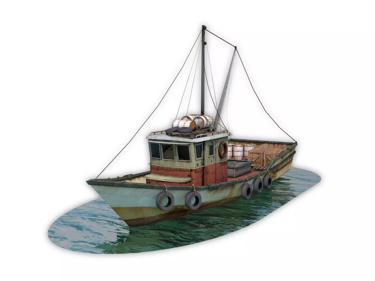 Fishing Vessel Low-poly 3D model