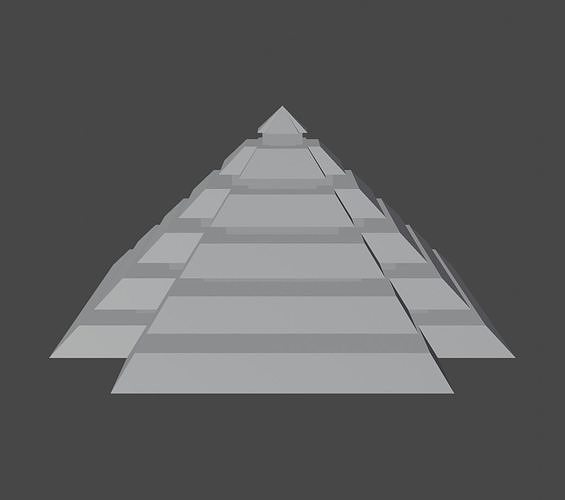 Rectangular Octangular Pyramidal Structure Low-poly 3D model
