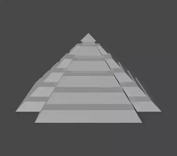 Rectangular Octangular Pyramidal Structure Low-poly 3D model