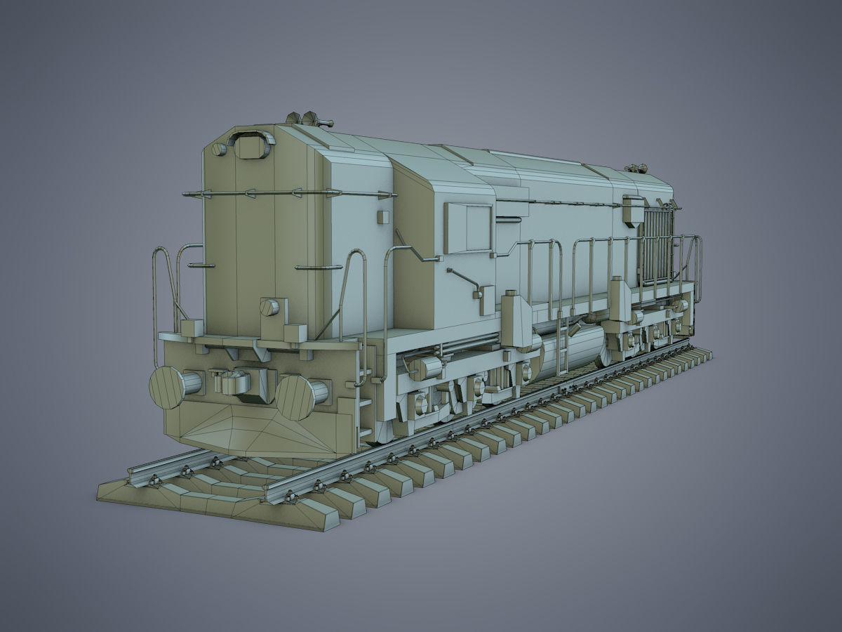 Locomotive train Low-poly 3D model_17