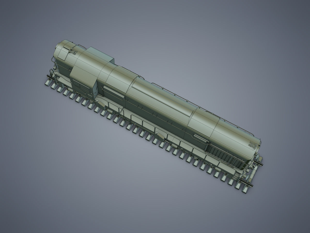 Locomotive train Low-poly 3D model_14