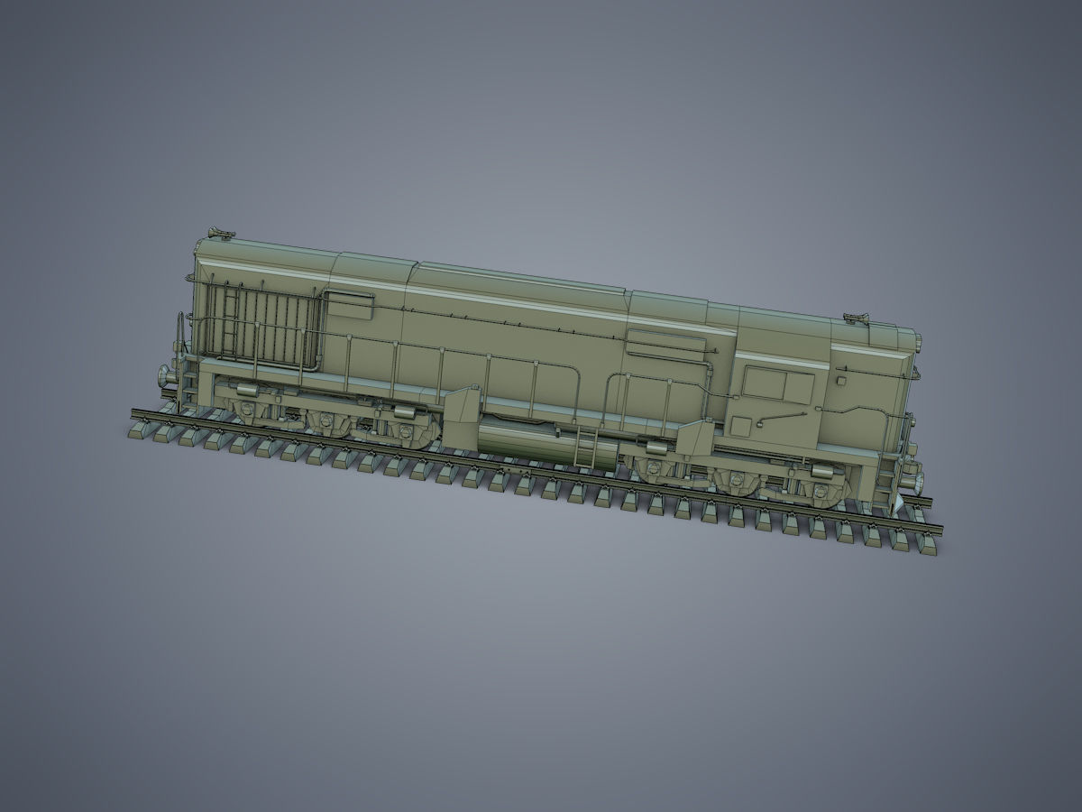 Locomotive train Low-poly 3D model_13