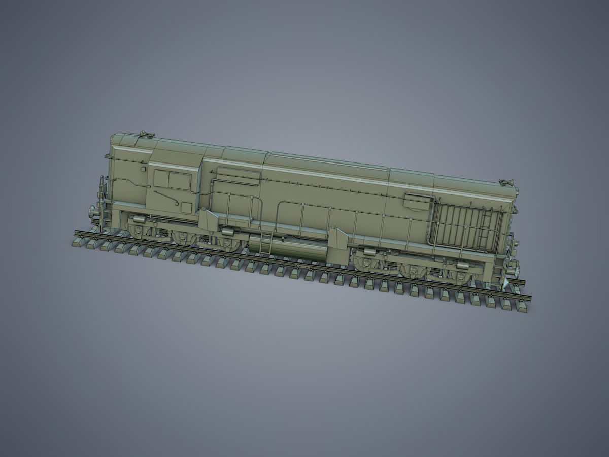 Locomotive train Low-poly 3D model_12