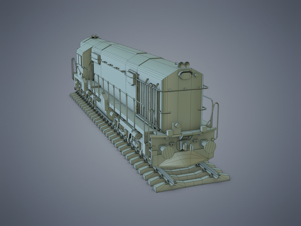 Locomotive train Low-poly 3D model_18