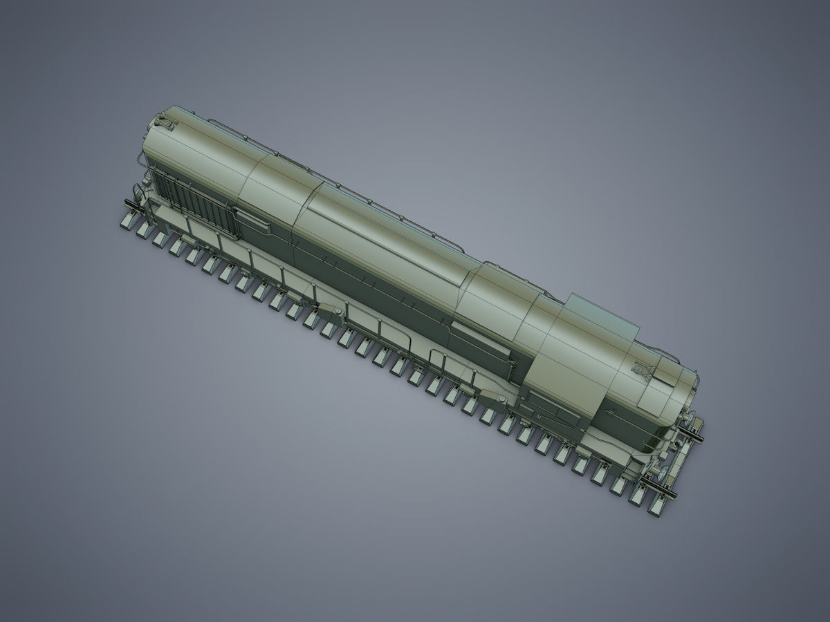 Locomotive train Low-poly 3D model_15