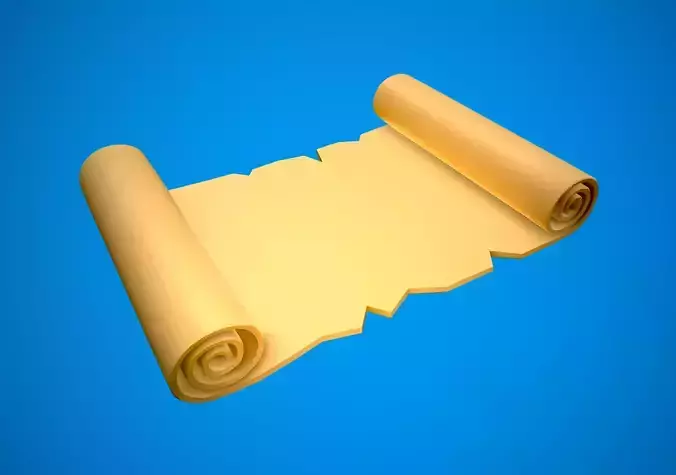 Stylized Parchment Model - Cartoon Lowpoly Asset