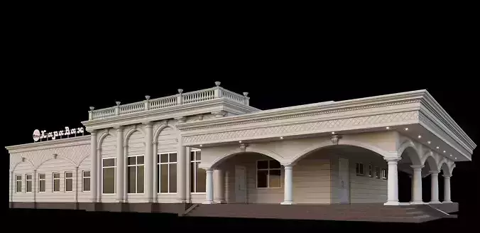 Commercial building facade exterior