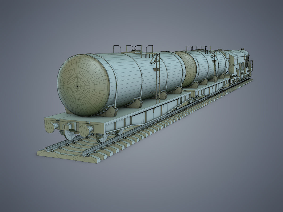 Cargo Train Low-poly 3D model_23