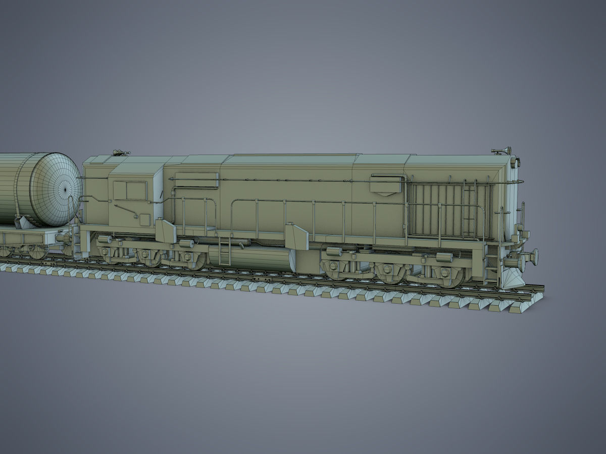 Cargo Train Low-poly 3D model_18