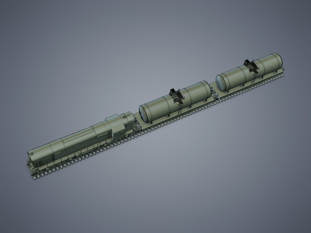Cargo Train Low-poly 3D model_16