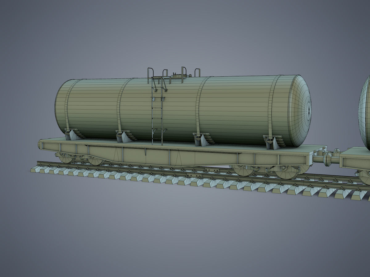 Cargo Train Low-poly 3D model_20