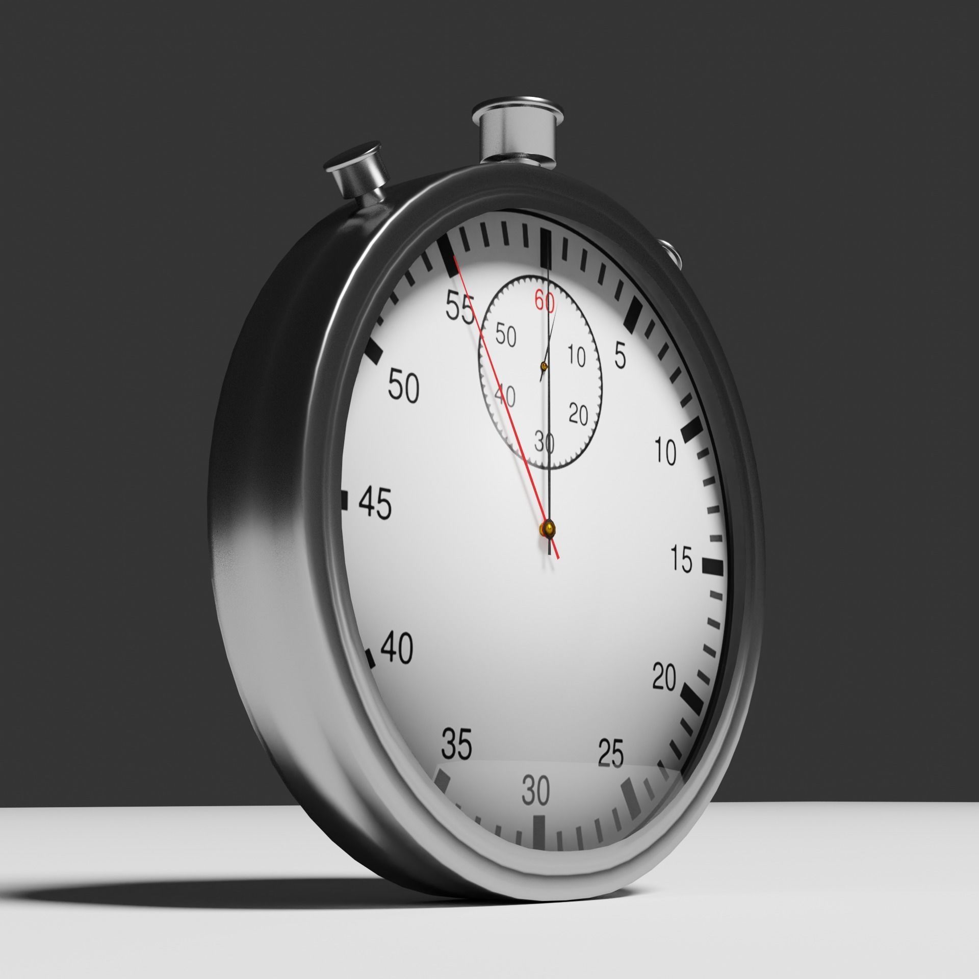 Pocket Chronometer Stopwatch  Low-poly 3D model_4