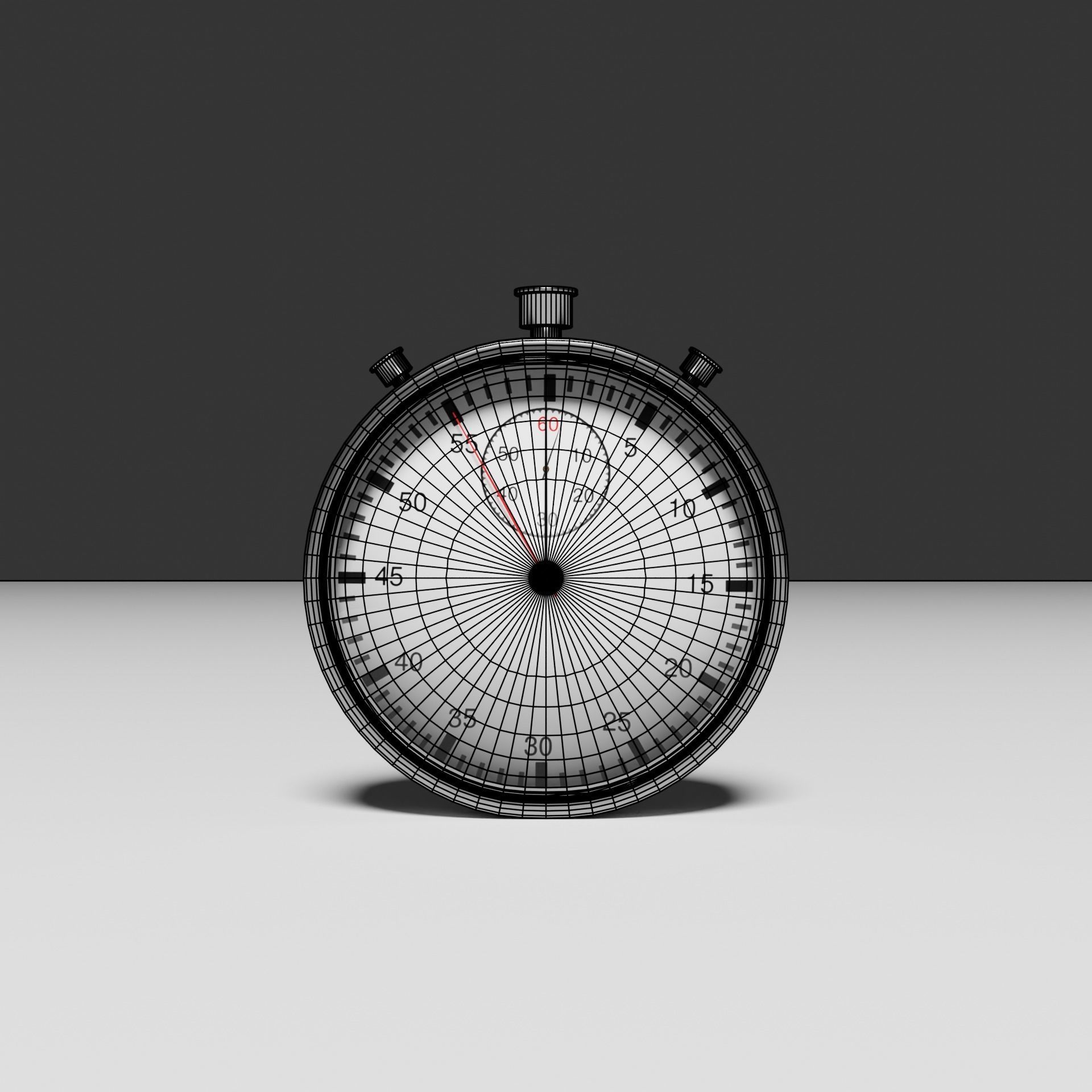 Pocket Chronometer Stopwatch  Low-poly 3D model_6