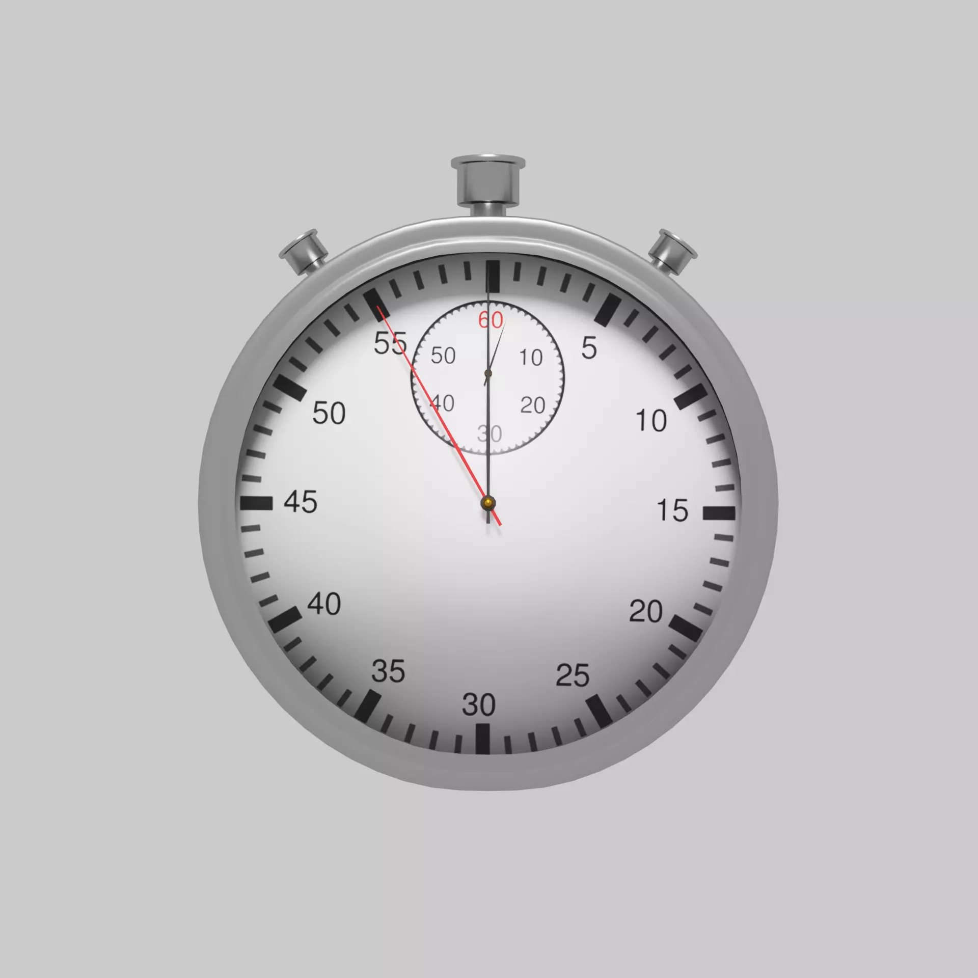 Pocket Chronometer Stopwatch  Low-poly 3D model_0