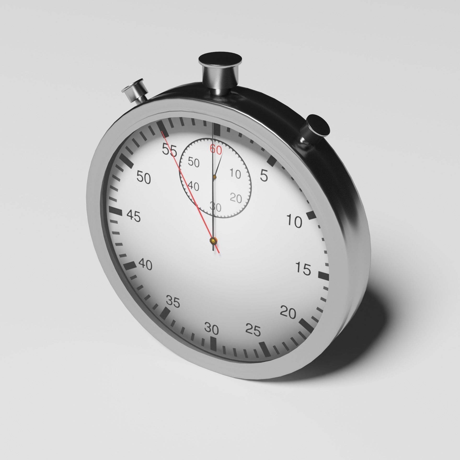Pocket Chronometer Stopwatch  Low-poly 3D model_1