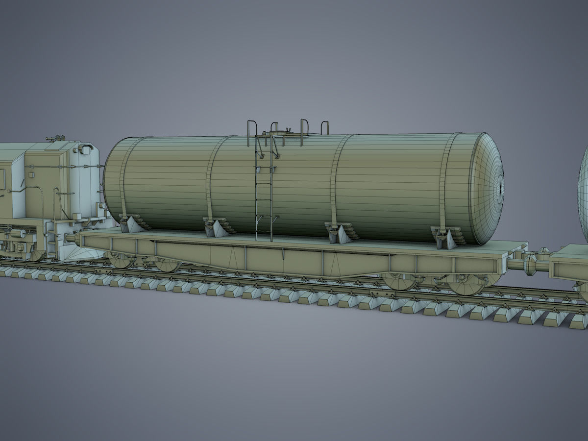 Cargo Train Low-poly 3D model_21