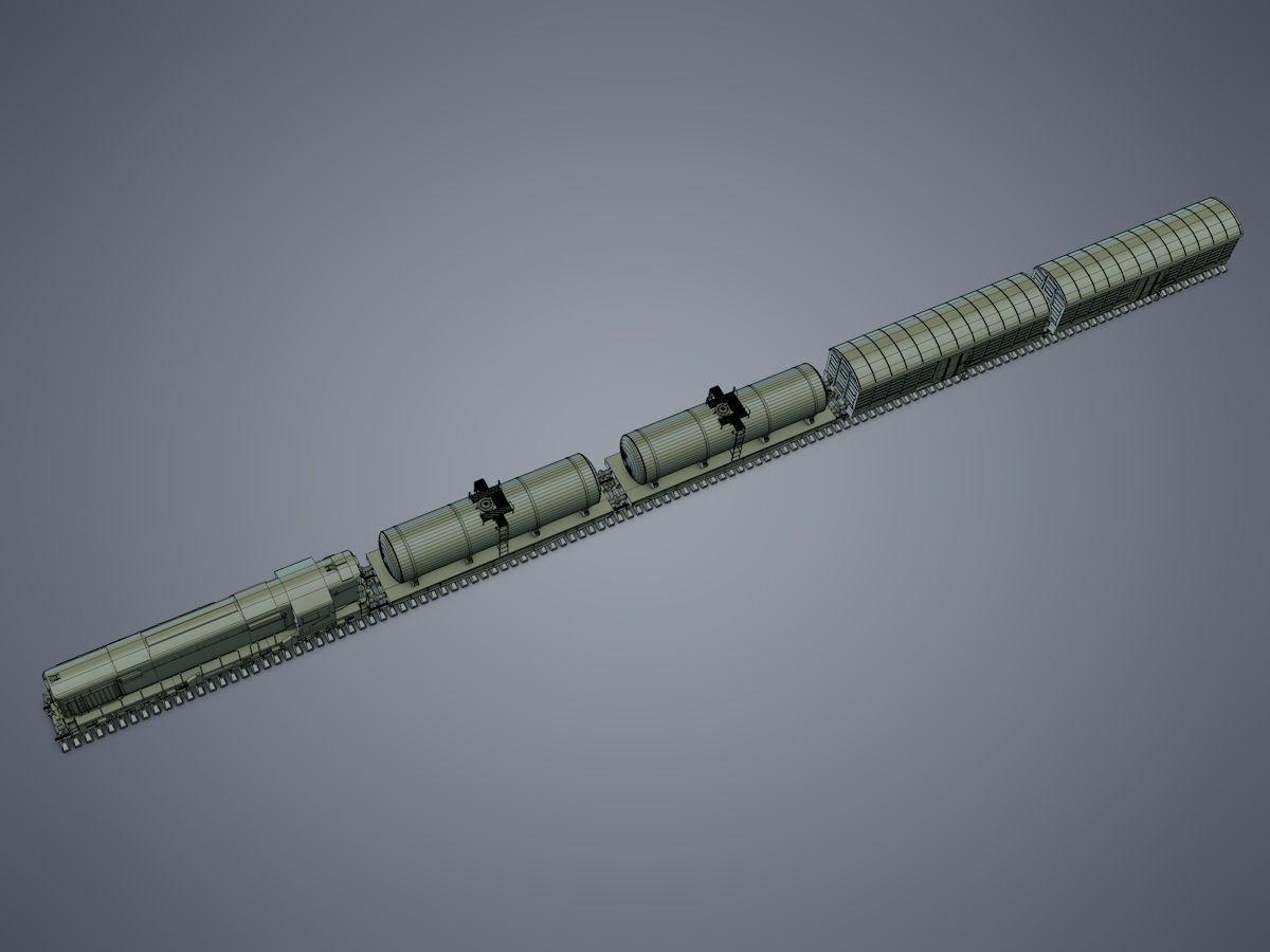 Cargo Train Low-poly 3D model_18