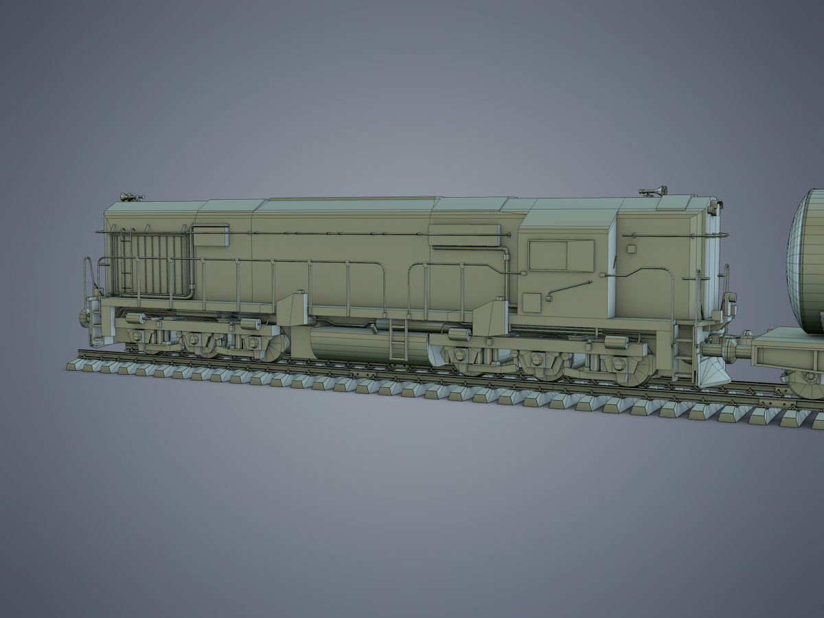 Cargo Train Low-poly 3D model_20
