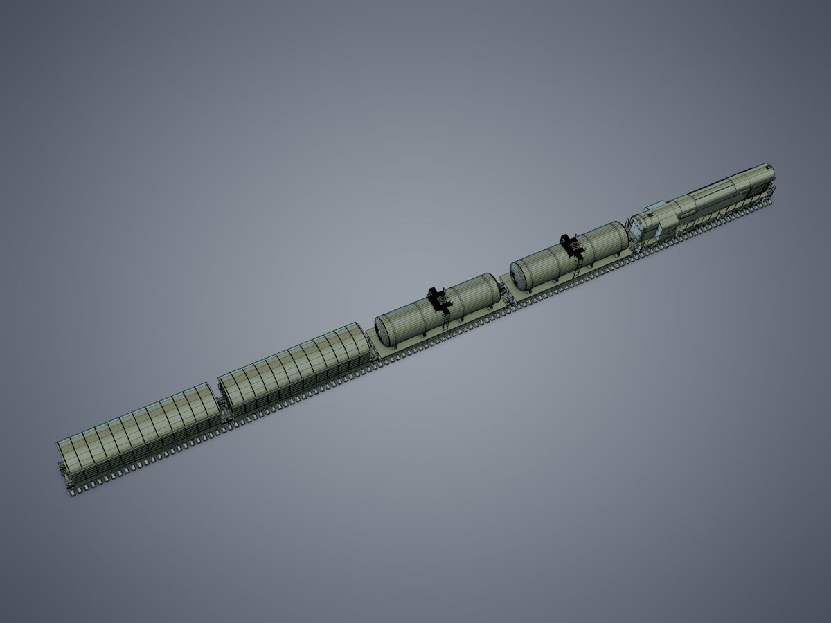 Cargo Train Low-poly 3D model_19