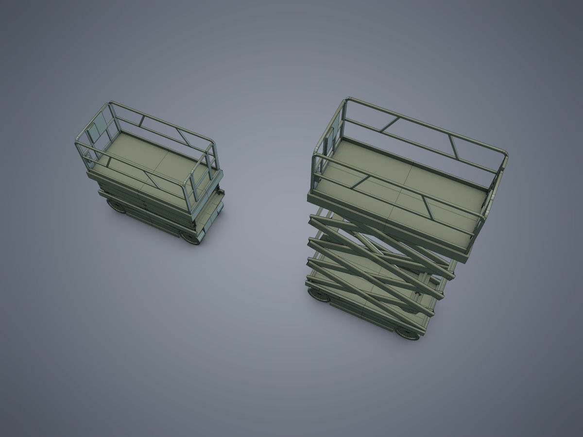 Scissor lift Low-poly 3D model_11