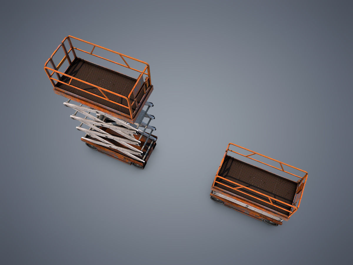Scissor lift Low-poly 3D model_2