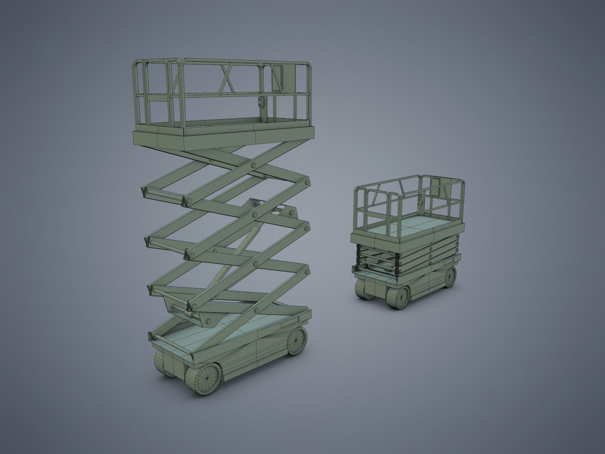 Scissor lift Low-poly 3D model_9