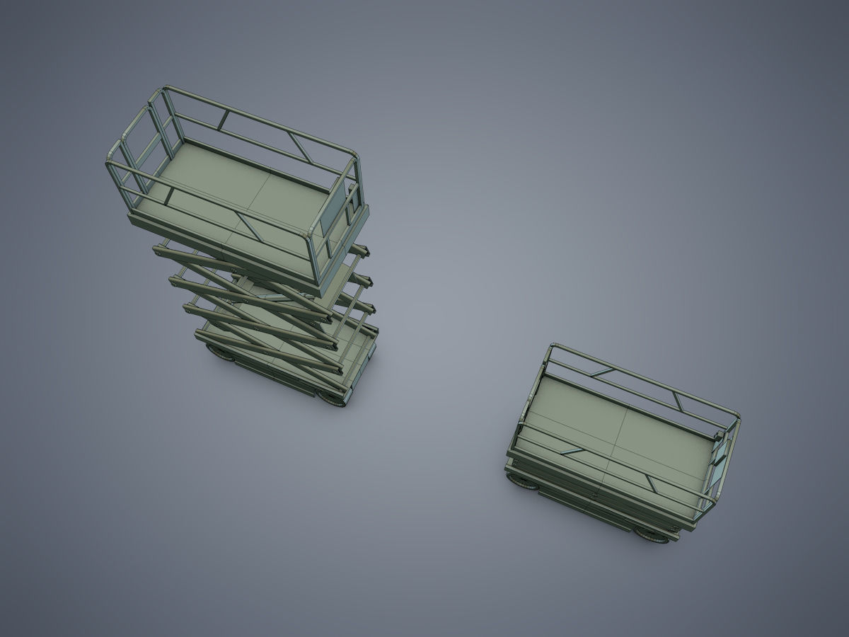Scissor lift Low-poly 3D model_10