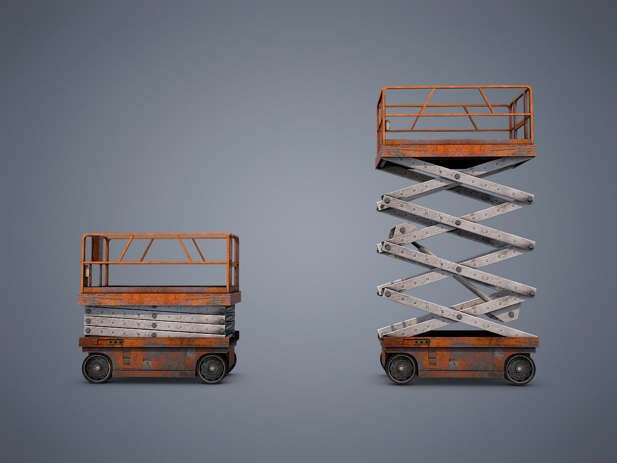 Scissor lift Low-poly 3D model_5