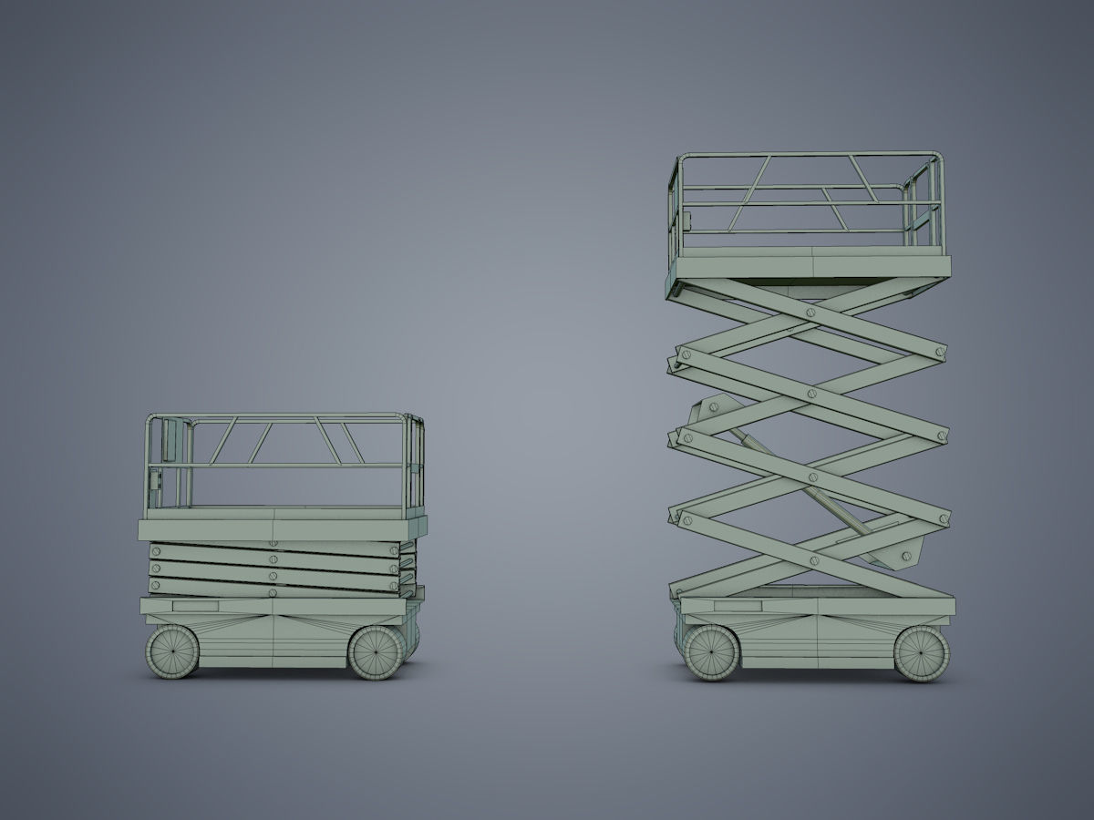 Scissor lift Low-poly 3D model_13