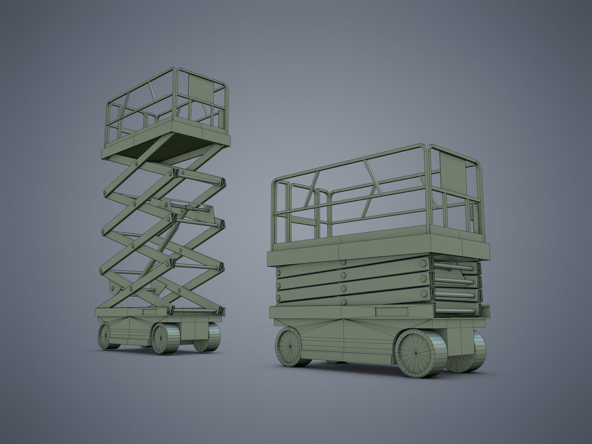 Scissor lift Low-poly 3D model_14