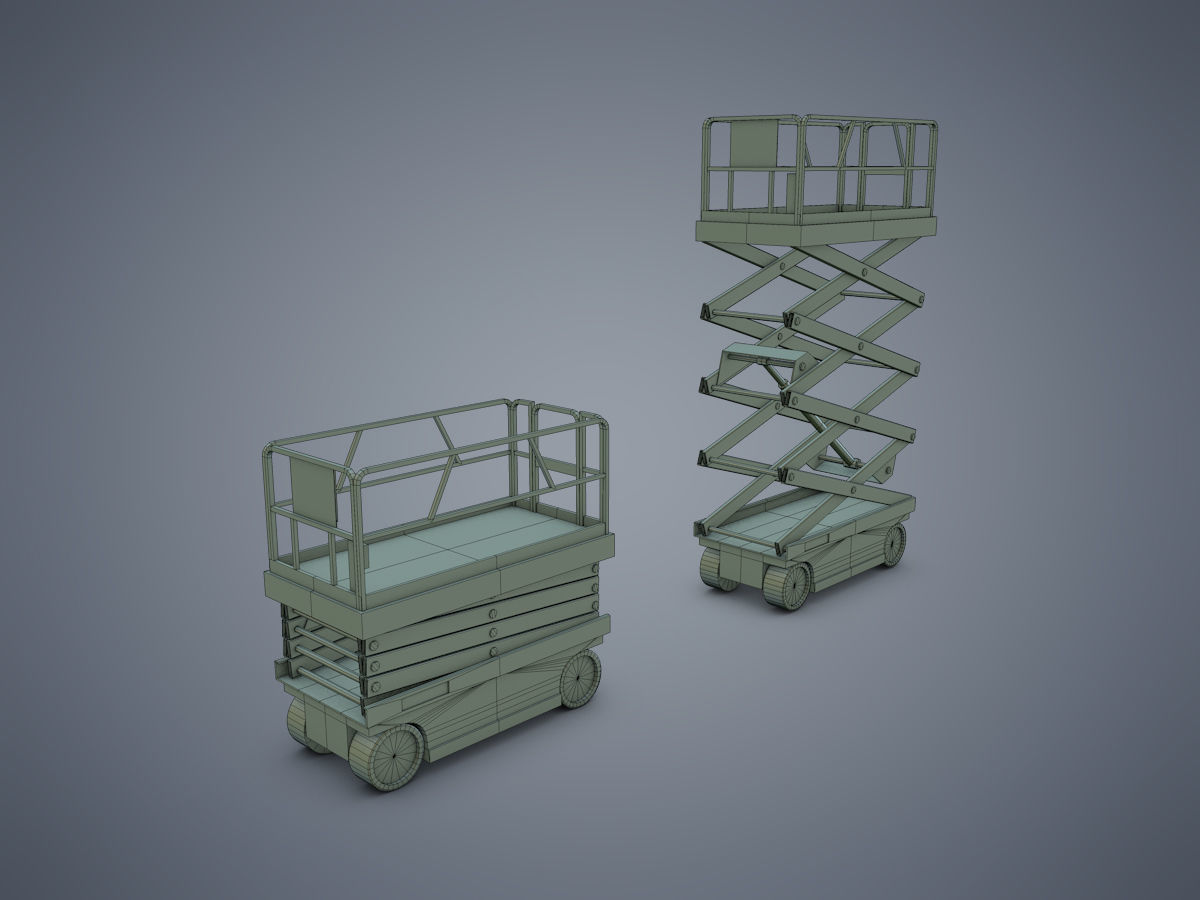 Scissor lift Low-poly 3D model_8