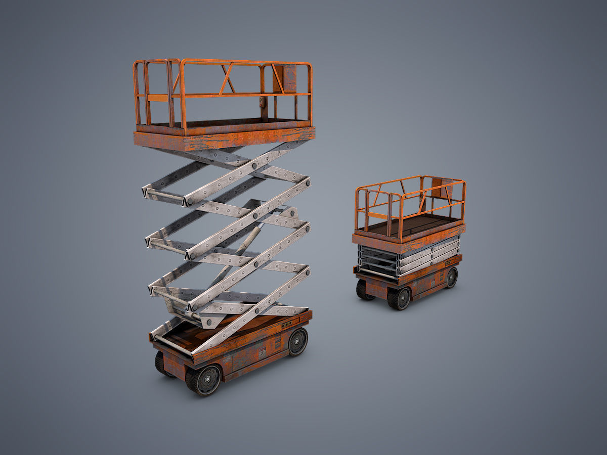Scissor lift Low-poly 3D model_1