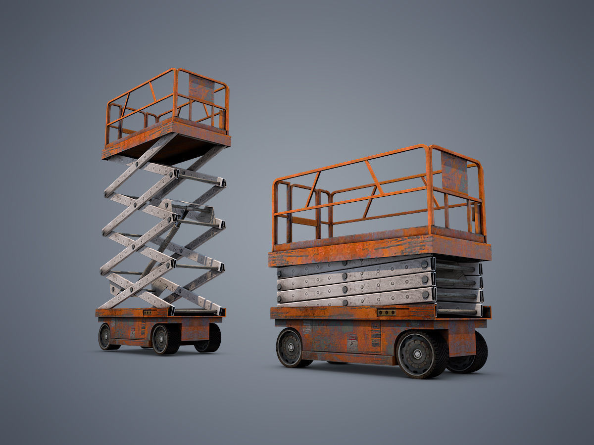 Scissor lift Low-poly 3D model_6