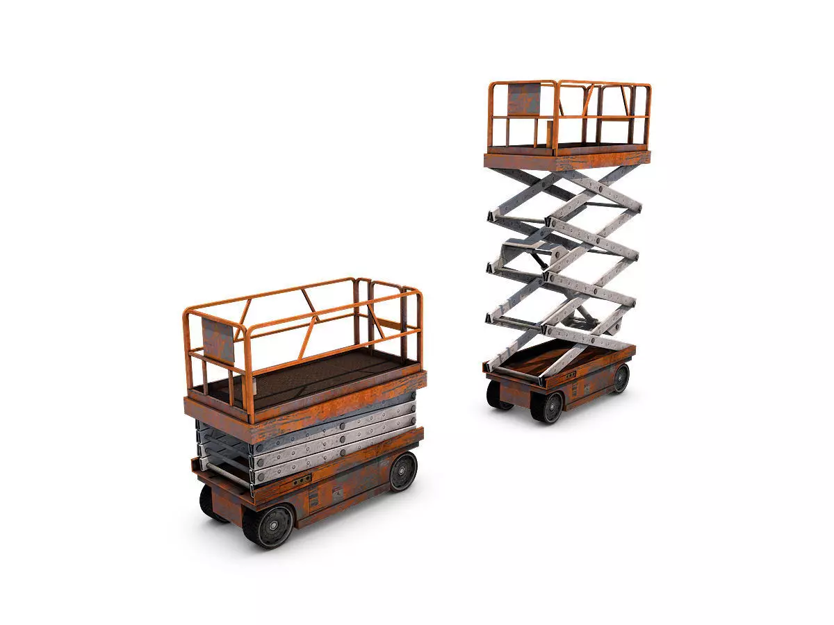 Scissor lift Low-poly 3D model_0