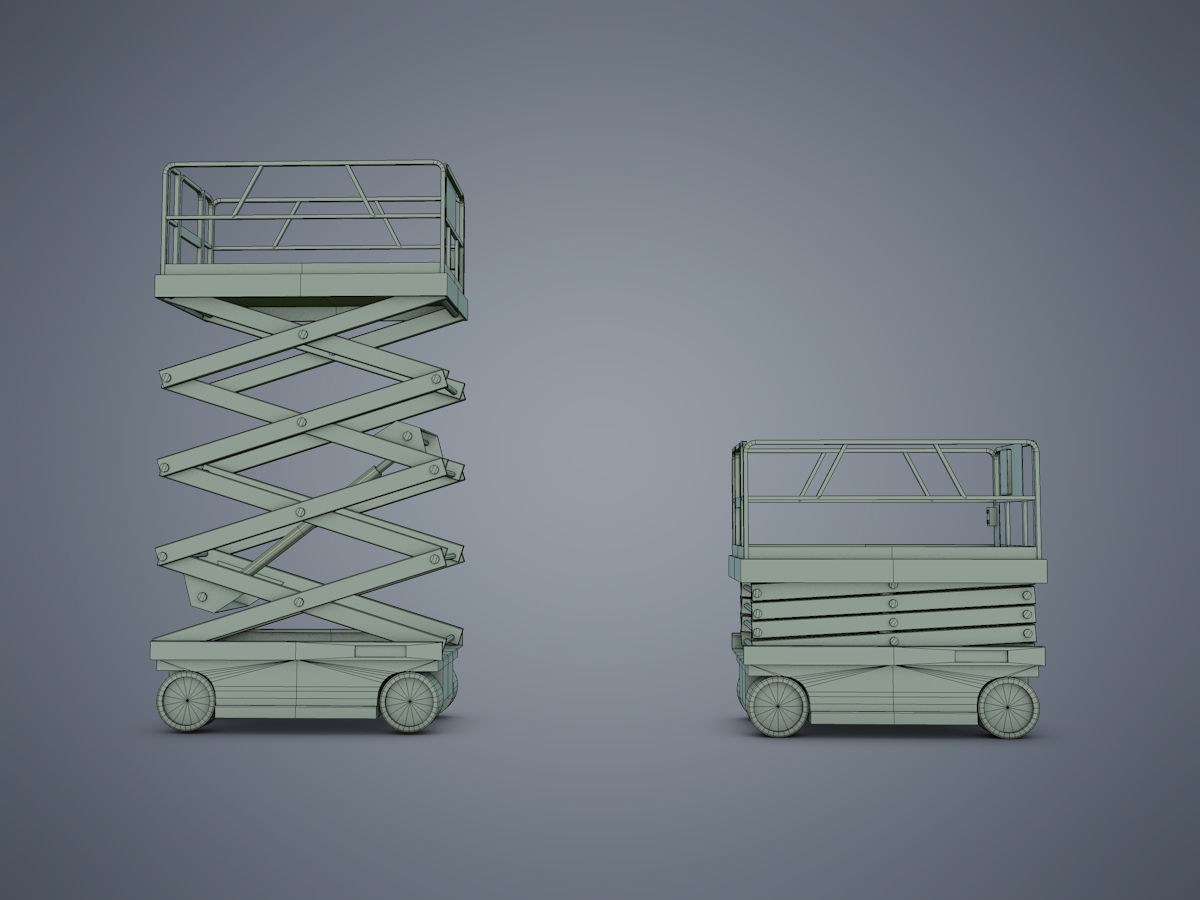 Scissor lift Low-poly 3D model_12