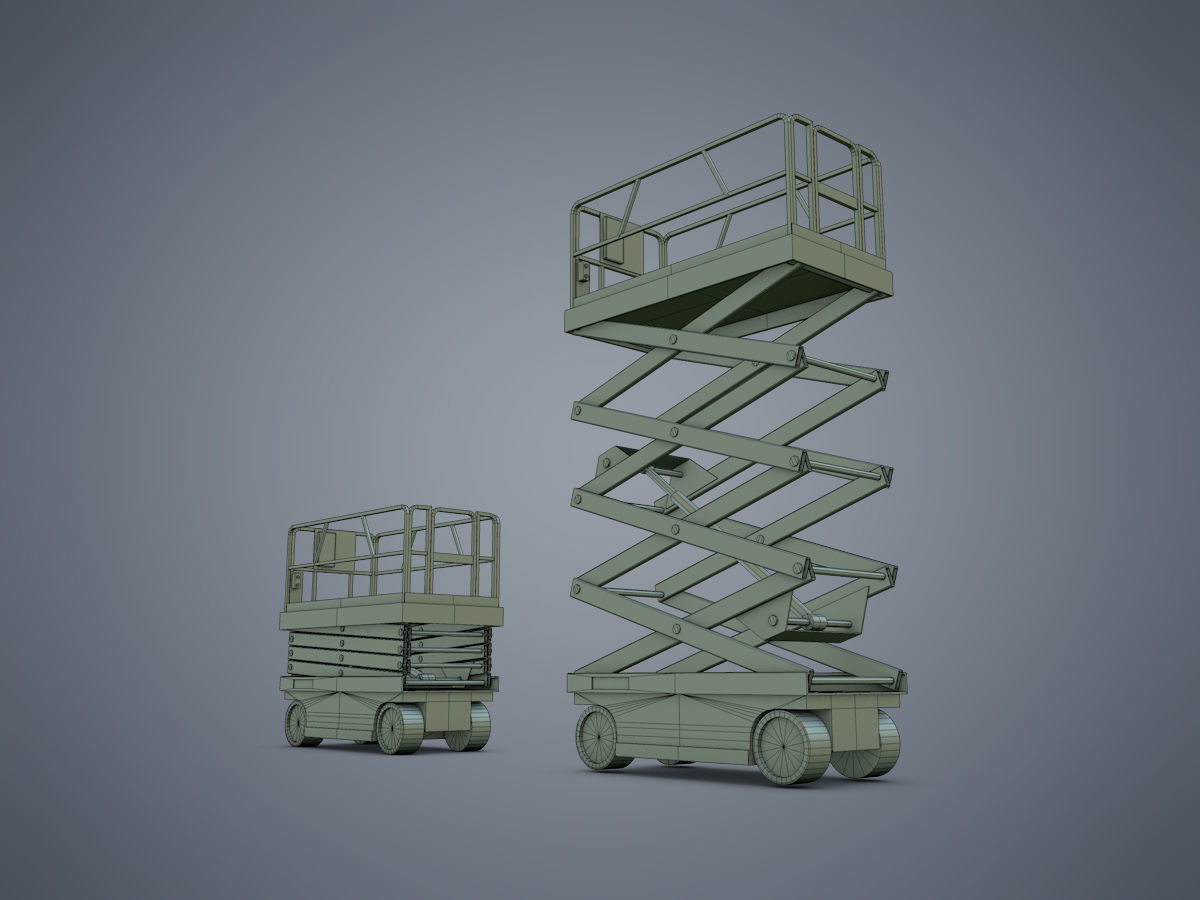 Scissor lift Low-poly 3D model_15