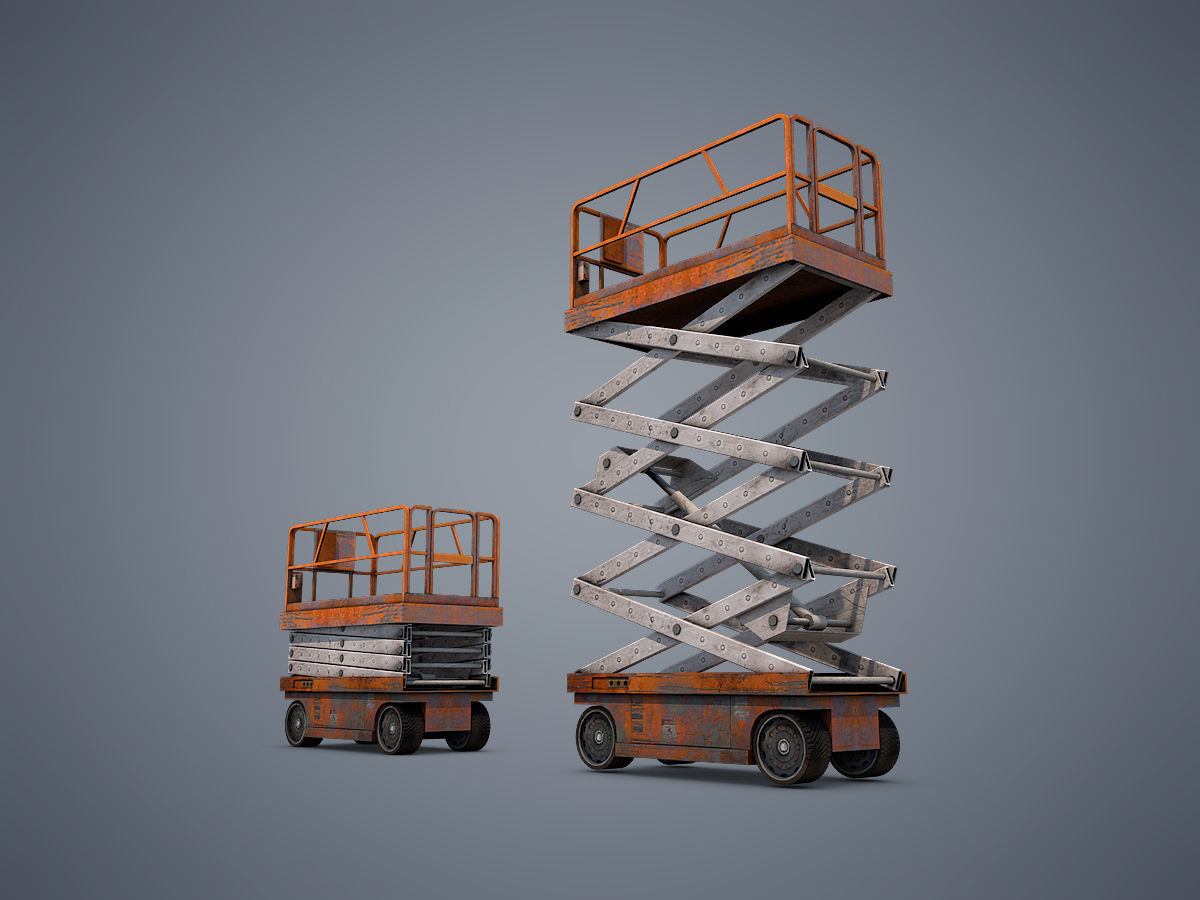 Scissor lift Low-poly 3D model_7