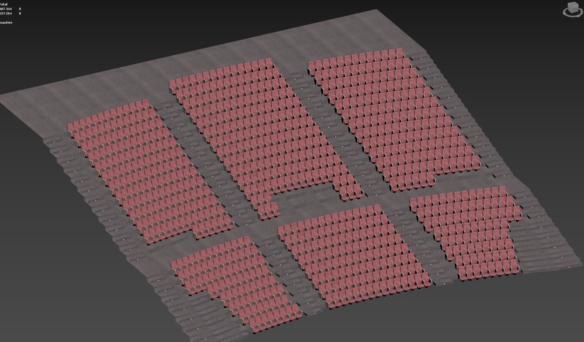 Theater seats 3D model_4