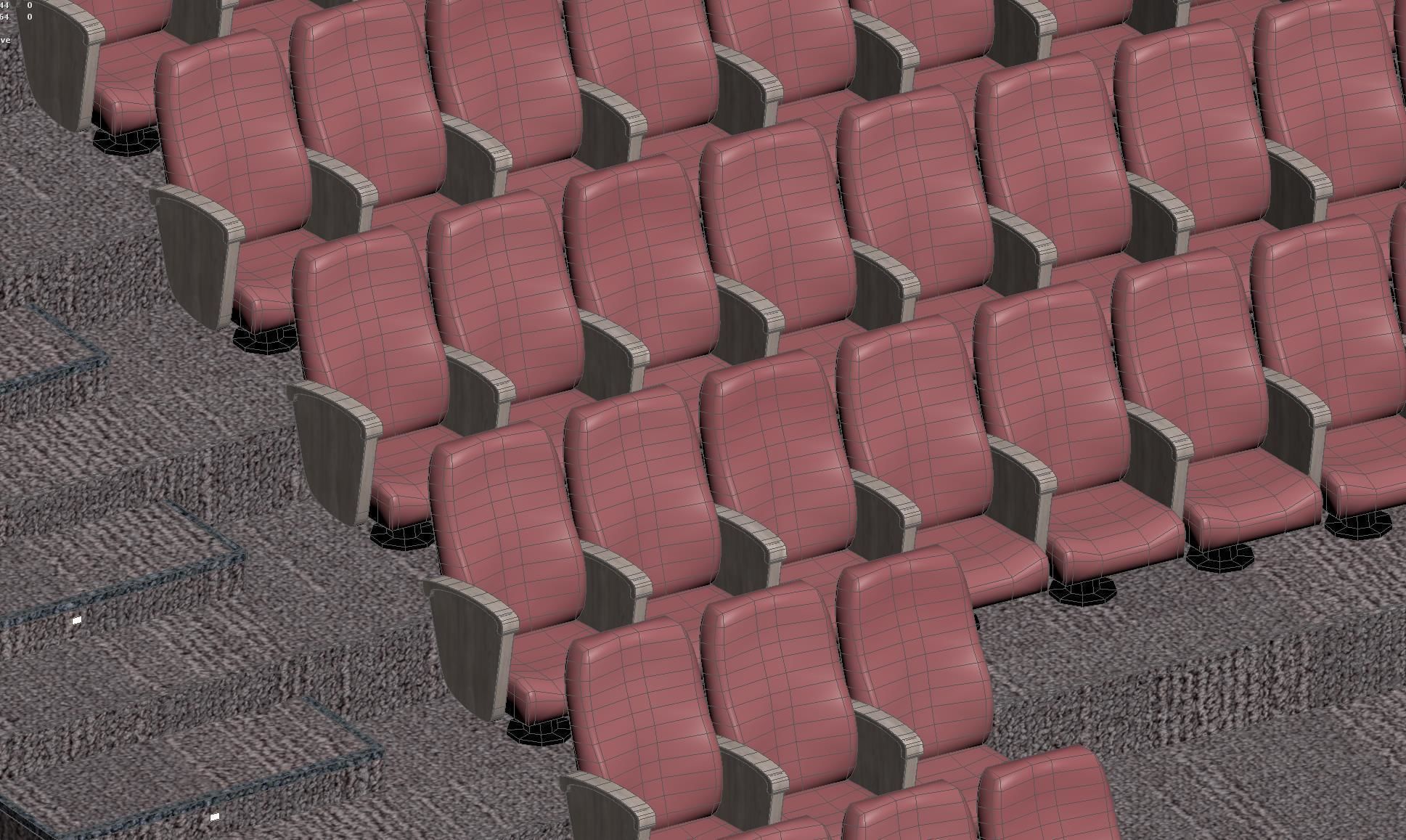 Theater seats 3D model_1