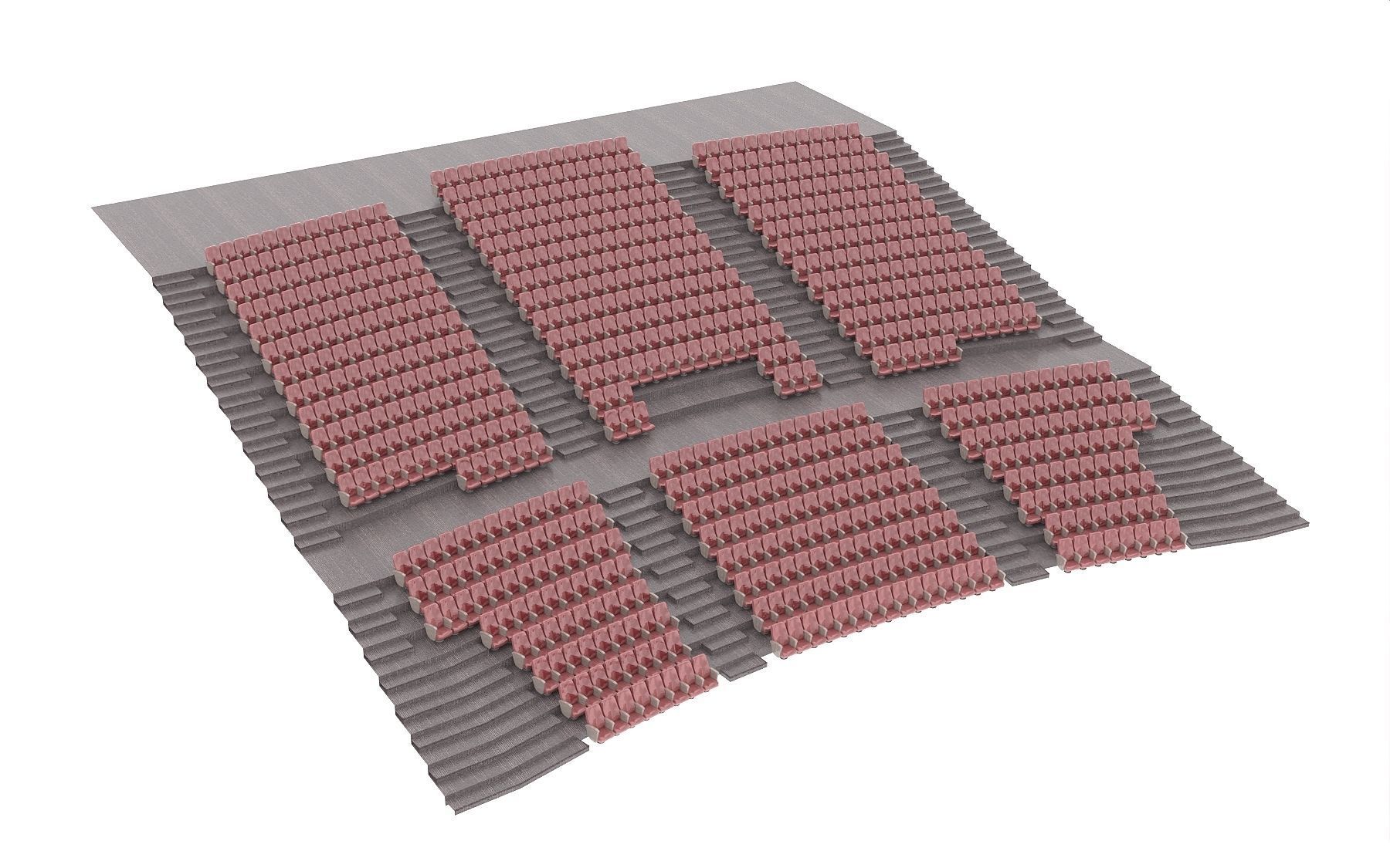 Theater seats 3D model_2