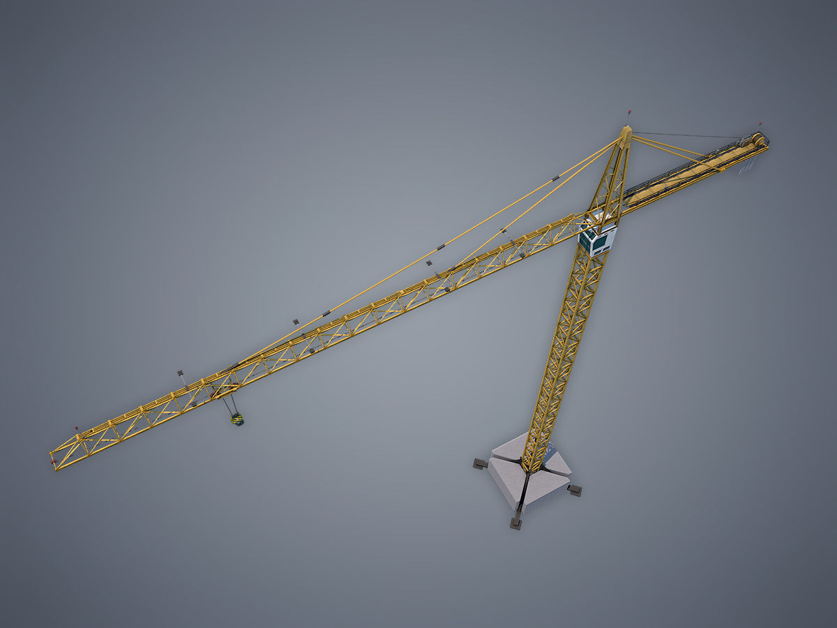 Tower Crane Low-poly 3D model_2