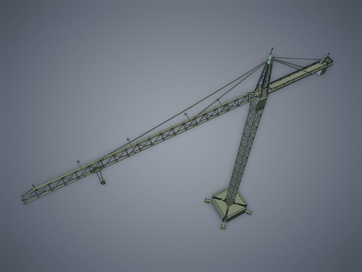 Tower Crane Low-poly 3D model_12