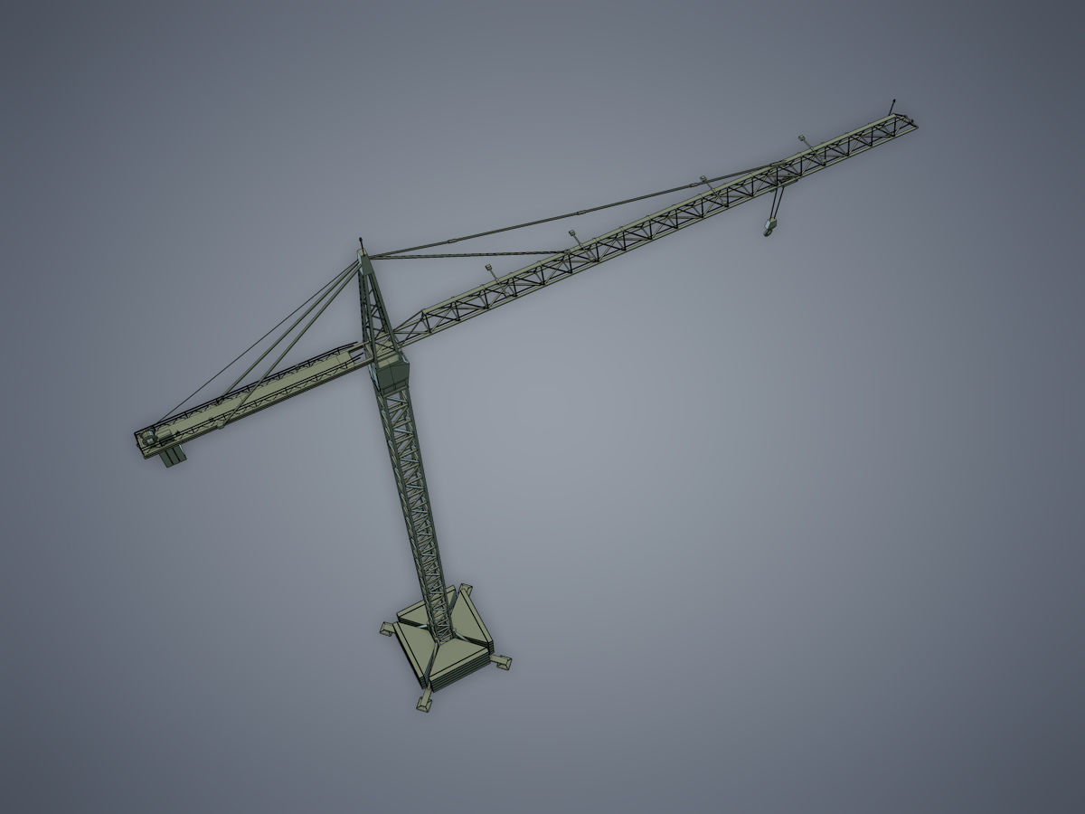 Tower Crane Low-poly 3D model_13