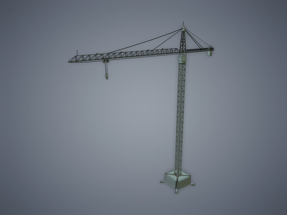 Tower Crane Low-poly 3D model_10