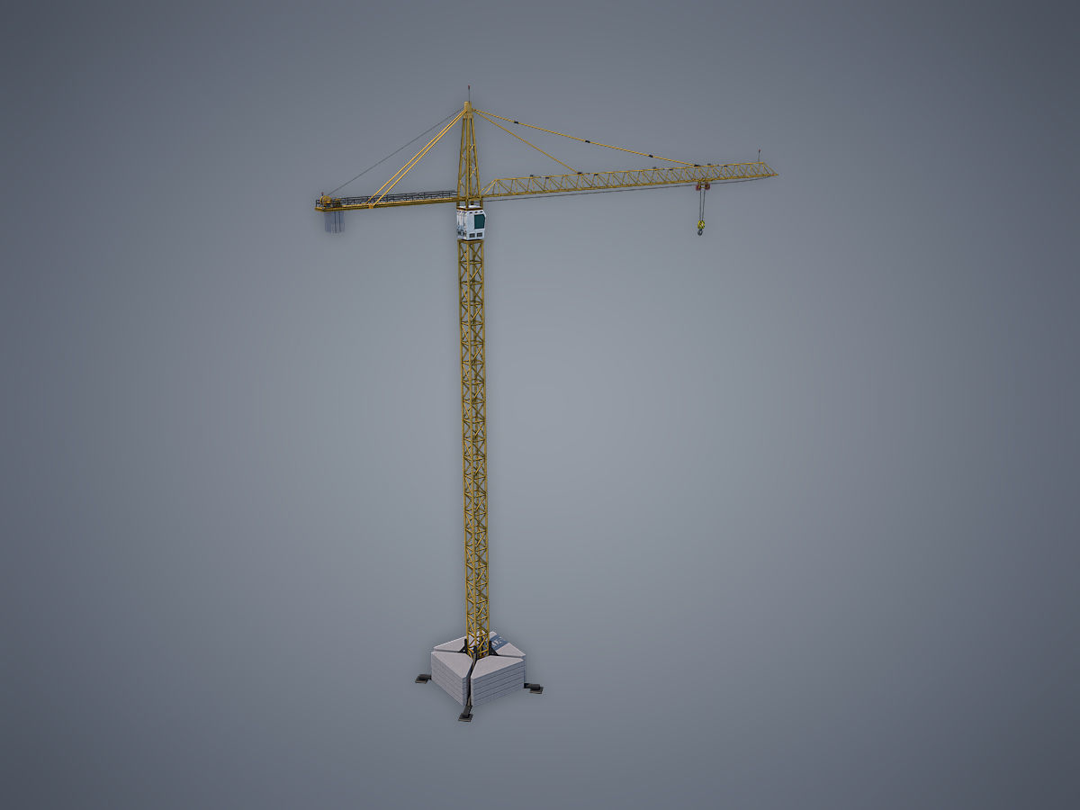 Tower Crane Low-poly 3D model_1