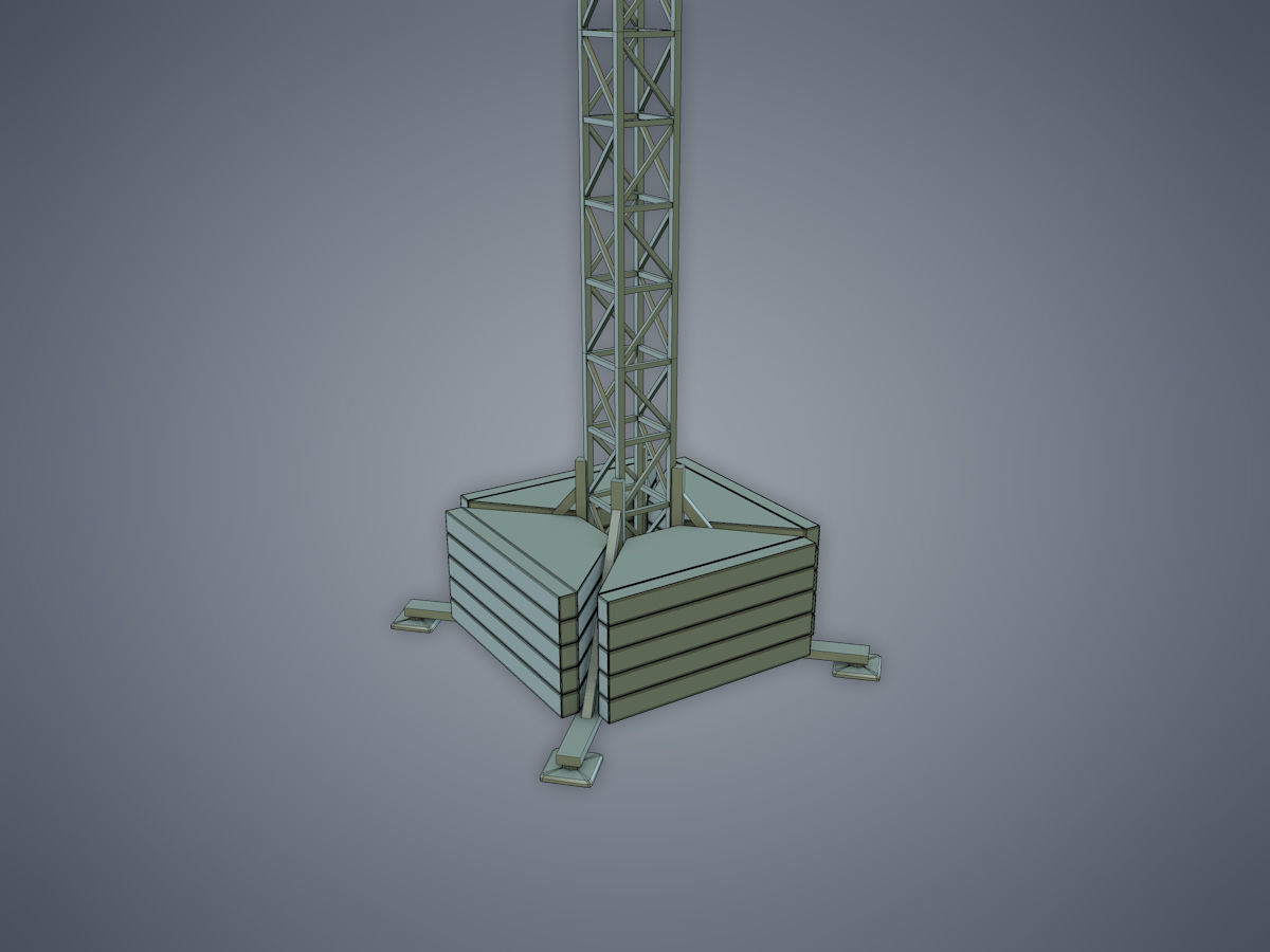 Tower Crane Low-poly 3D model_14
