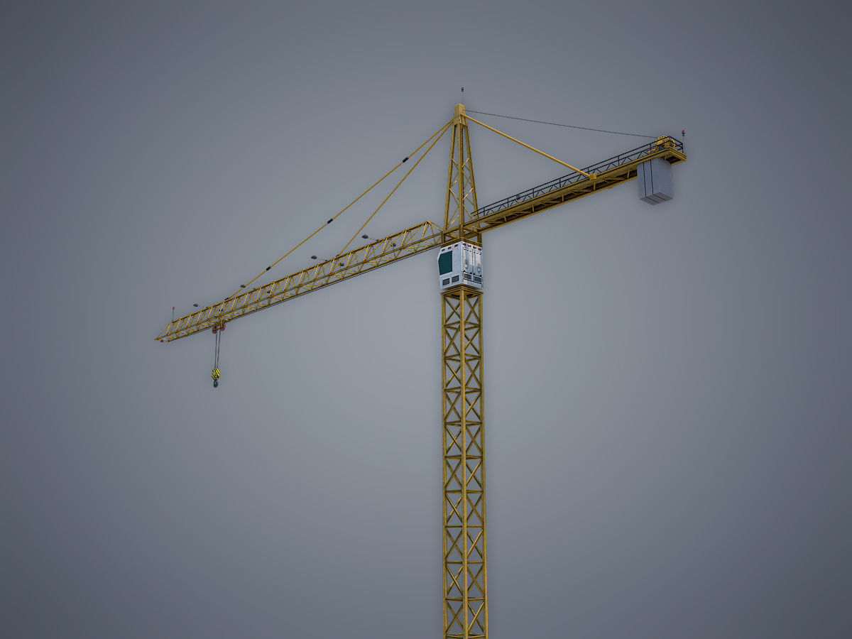 Tower Crane Low-poly 3D model_8