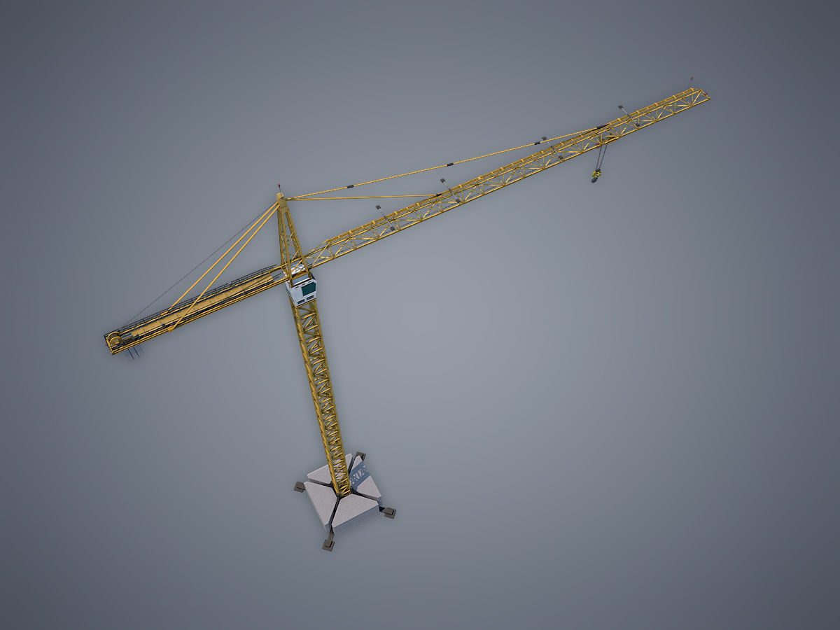 Tower Crane Low-poly 3D model_3