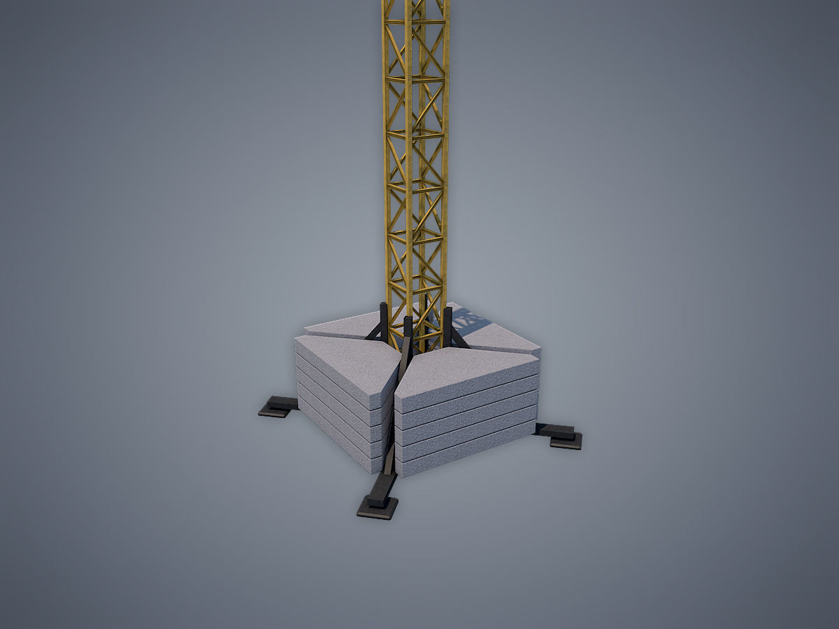 Tower Crane Low-poly 3D model_4